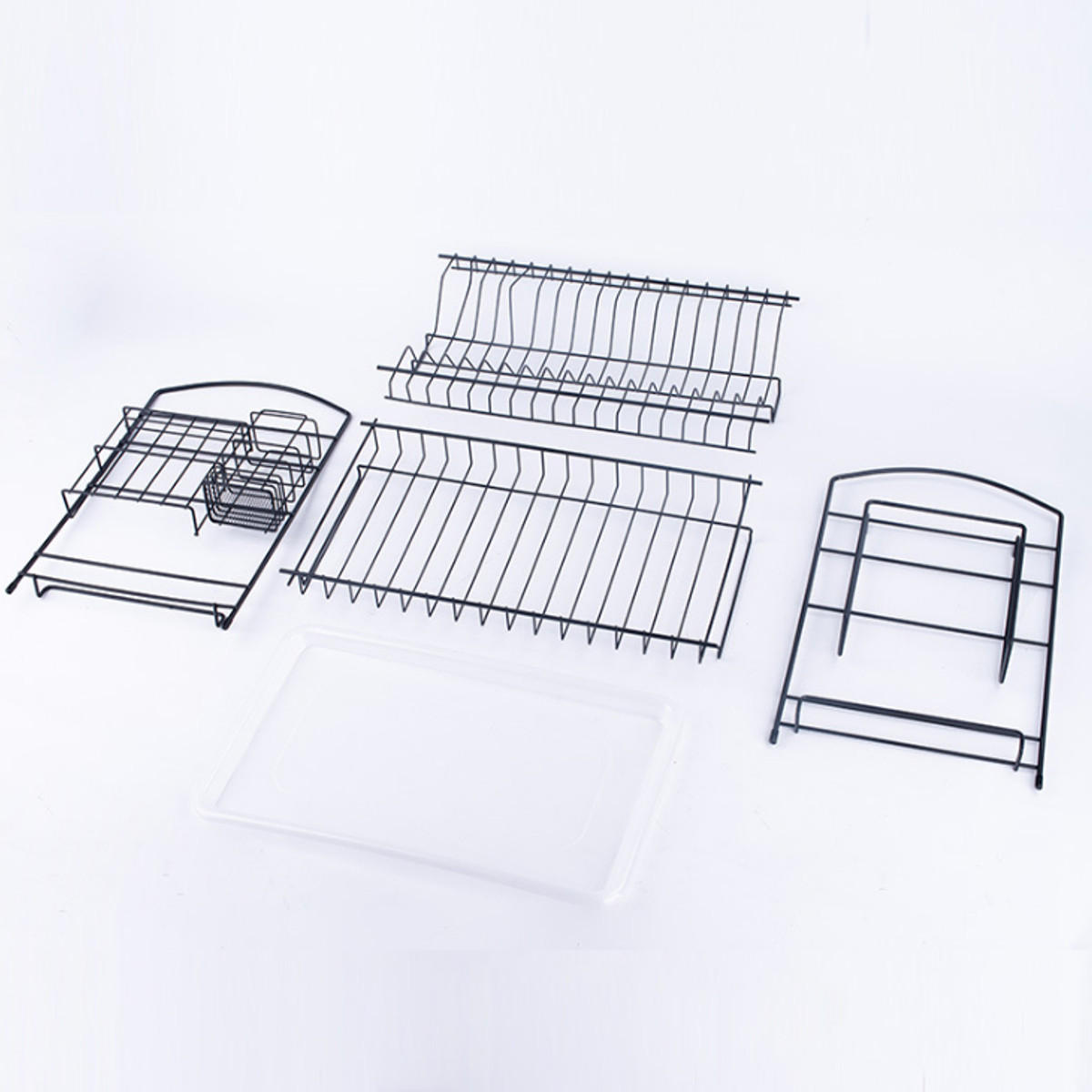 2-Layer Dish Drainer Rack with Cutlery Holder, Drip Tray, and Kitchen Storage