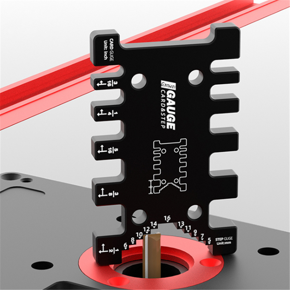 2-in-1 Mortise & Tenon Router Template Jig with Miter Gauge Fence for Table Saw - Step Height & Depth Gauge