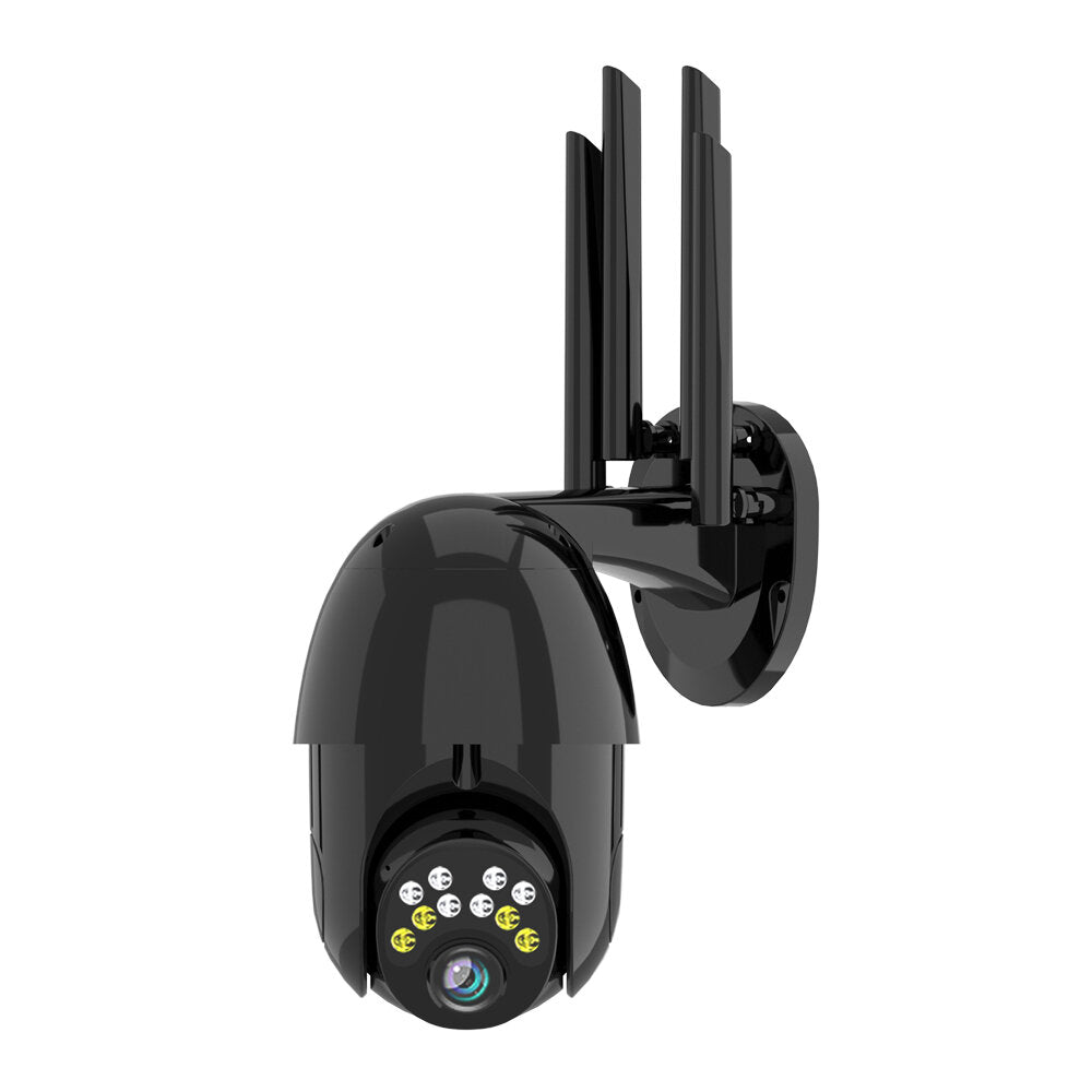 1080P HD Outdoor PTZ IP Camera, 10 LED, 5X Zoom, Two-Way Audio, Voice Alarm, Waterproof, Night Vision, Black