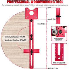 4-in-1 Router Milling Tool: Dual Unit Woodworking & Cutting Circular Bracket