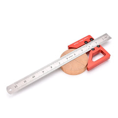 Precision Center Finder and 45-Degree V-Shaped Measuring Ruler Tool