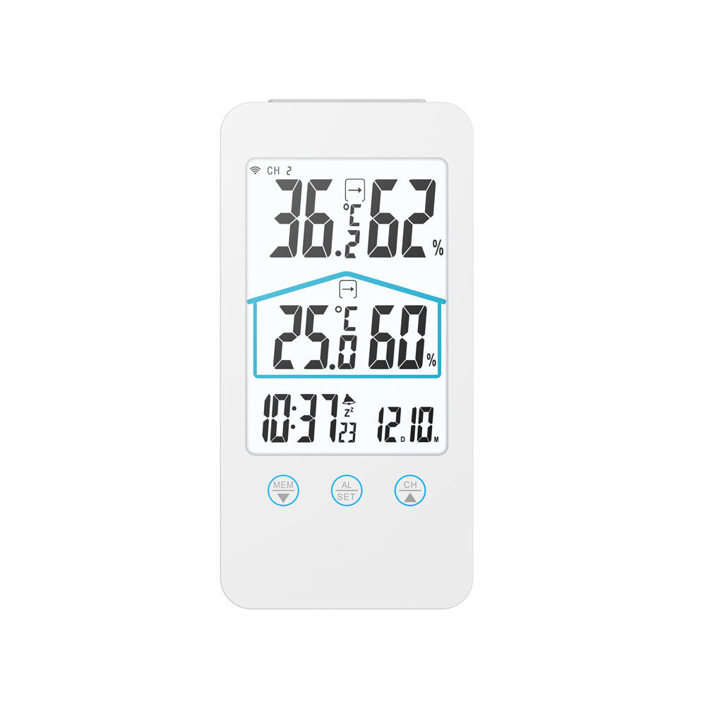 Wireless Weather Station Alarm Clock with Thermometer & Hygrometer for Indoor/Outdoor Use