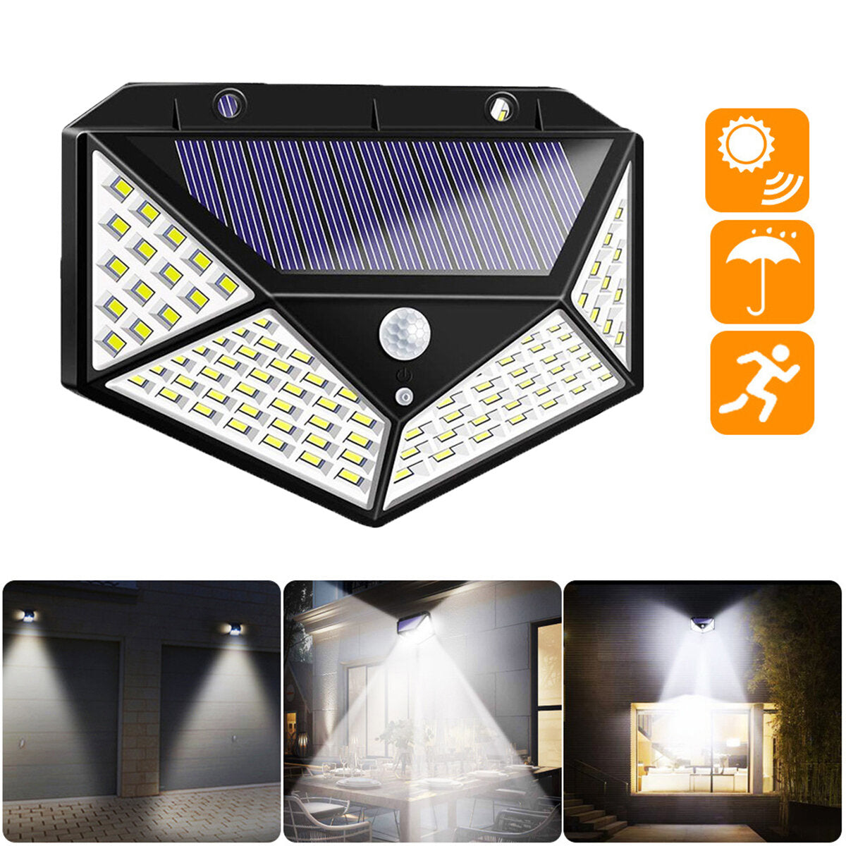 100LED Solar Light - Wireless Motion Sensor, Waterproof, Outdoor Garden Wall Lamp, 2/3/4PCS