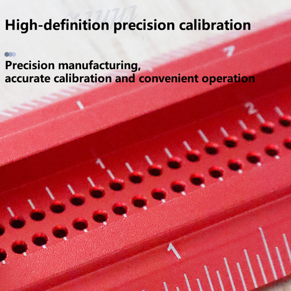 Aluminum Woodworking Ruler: 0-90° Angle, Precise Imperial Measurement