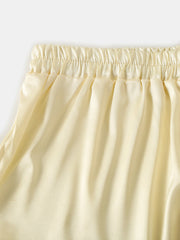 Einfarbige Seiden-Boxershorts für Herren – atmungsaktiv, leicht, elastischer Bund, lockere Passform