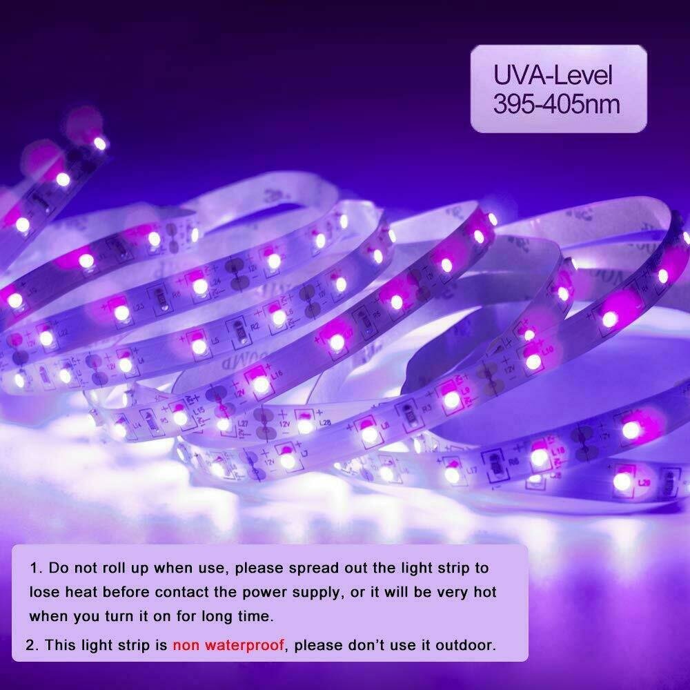 10 m UV-LED-Lichterkette – 10 m flexibles violettes Schwarzlicht, 60 LEDs pro Meter