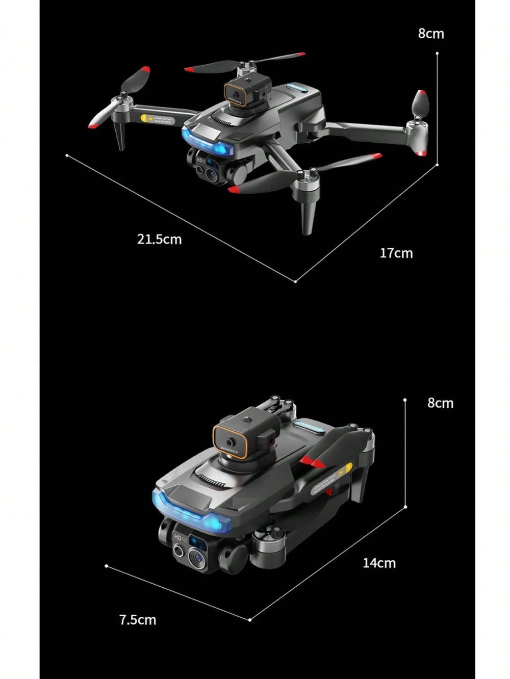 4K-Drohne mit Doppelkamera, faltbarer Quadrocopter mit 2 Akkus, 20-minütiger Flug, bürstenloser Motor, intelligente Rückkehrfunktion