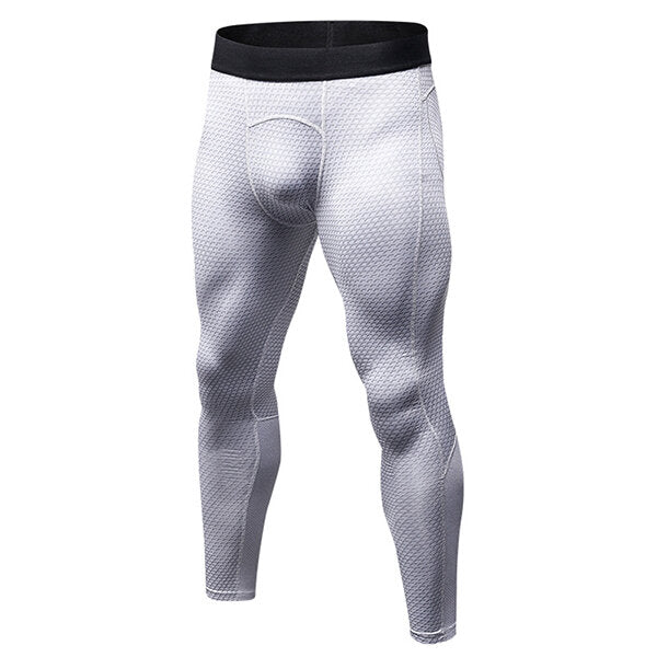 PRO Fitness Men's Quick Dry Stretch Running Tights - 3D Printed Casual Pants