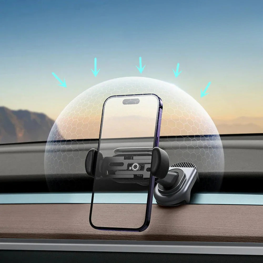 Solar-Powered Smart Sensor Phone Holder for iPhone, Samsung, Huawei - Car Mount