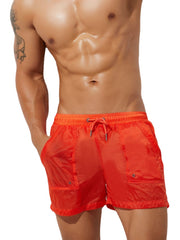 Men's Quick Dry Solid Color Sports Shorts with Drawstring Elastic Waist - Breathable & Loose Fit for Home