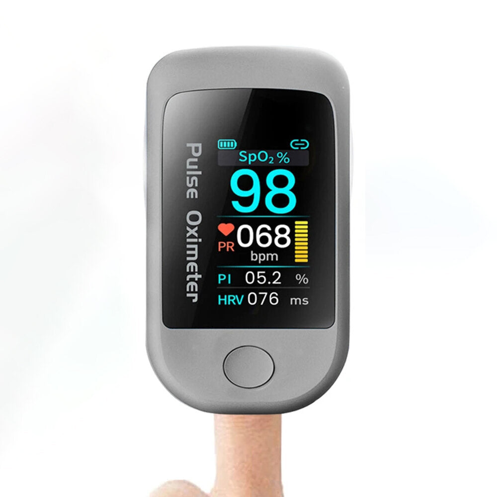 Boxym Smart Bluetooth 5.1 Fingertip Pulse Oximeter HRV Monitor with App Control for Android & iOS