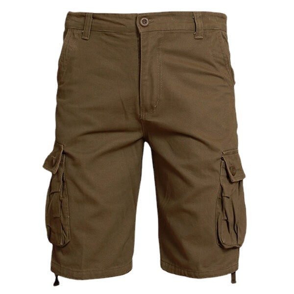 Men's Spring Summer Casual Cotton Cargo Shorts, Knee-Length, Sizes 30-42, Loose Fit for Sports & Outdoor Activities