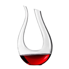 1200ML Luxurious Crystal Glass U-Shaped Horn Wine Decanter, Pourer, Carafe, Aerator for Red Wine