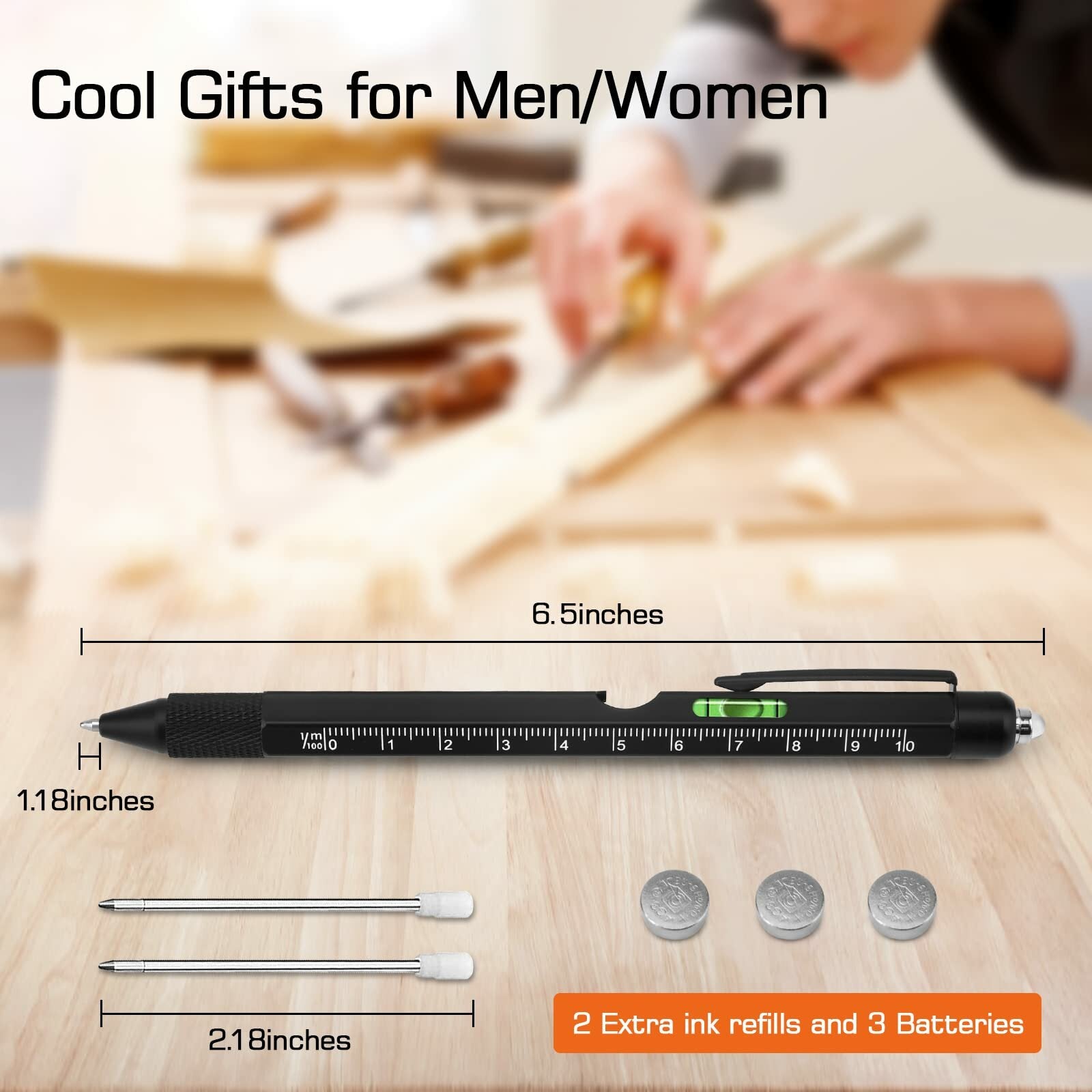 9-in-1 Multi-Tool Stylus Pen: LED, Bottle Opener, Screwdriver & More