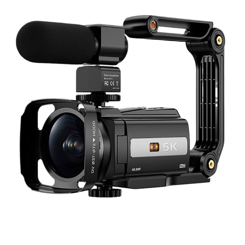 5K HD Digital Camera, 48MP, 16x Zoom, 3.0" Touch Screen, WIFI, Stabilization, Remote, 2000mAh Battery, Mic, Bracket