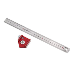 Adjustable 45/90 Degree Line Scribe Ruler for Woodworking - 300mm Marking Tool