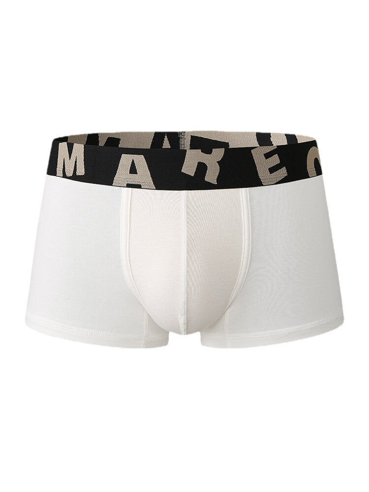 Atmungsaktive Baumwoll-Boxershorts für Herren mit Buchstabenbund und Beutel