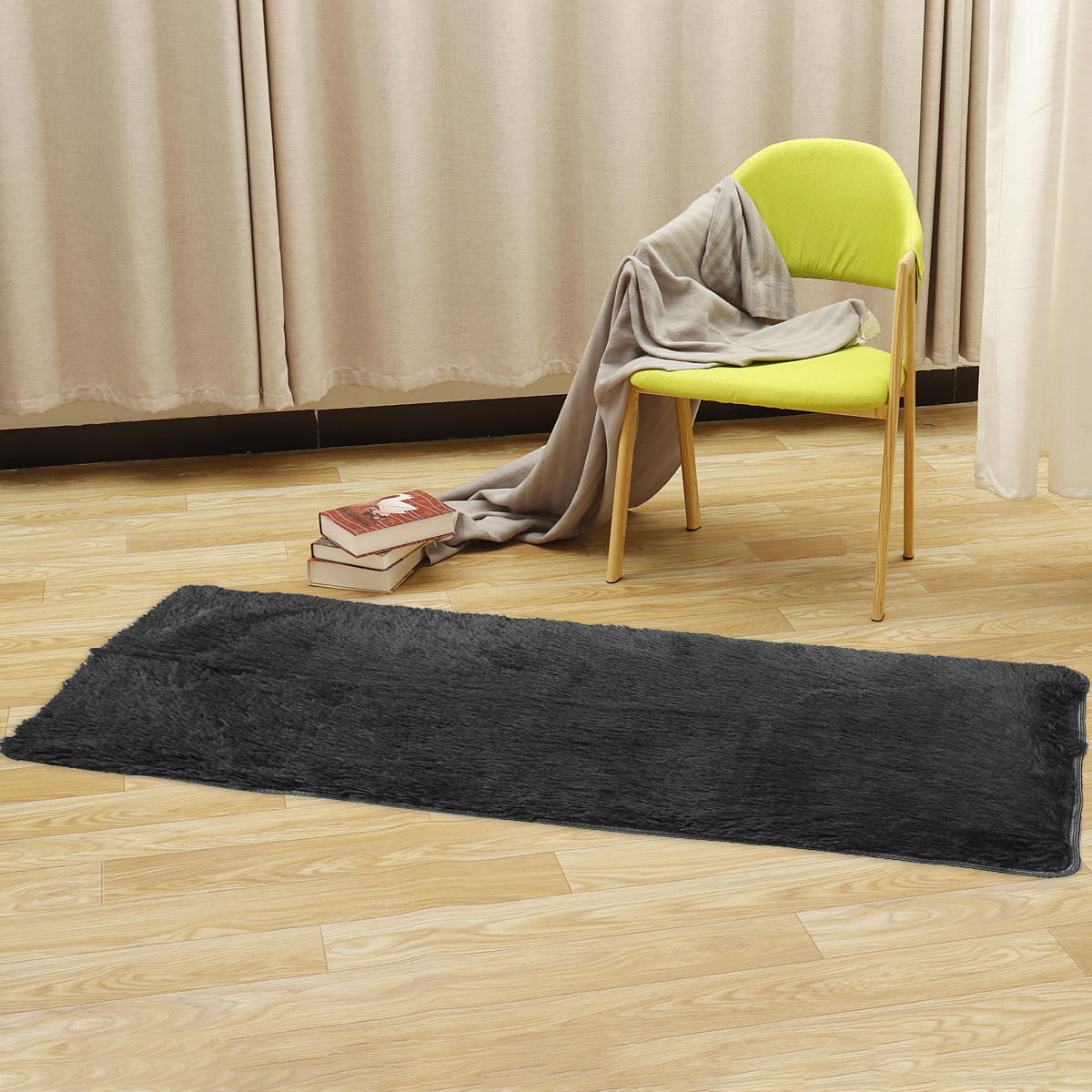 160cm x 60cm Anti-Skid Shaggy Area Rug - Floor Mat, Yoga Mat, Home, Living Room, Bedroom Carpet