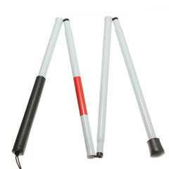 Easy Folding Aluminum Alloy Walking Stick for Visually Impaired - Blind Cane Crutch Walker