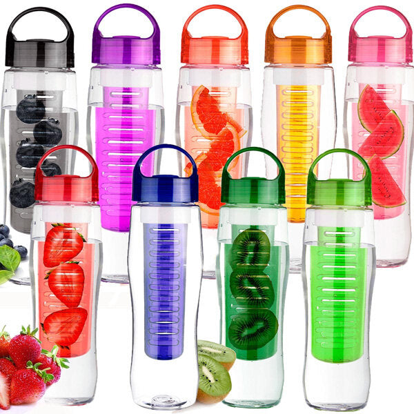 700 ml BPA-freie Sport-Wasserflasche aus Kunststoff mit Fruchteinsatz und Filter zur Saftherstellung