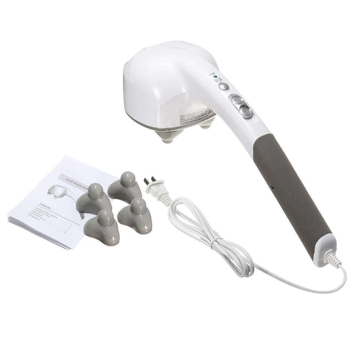 Electric Handheld Massager - Four Head Full Body Neck Back Muscle Relaxation, Deep Tissue Vibrating Massage Machine