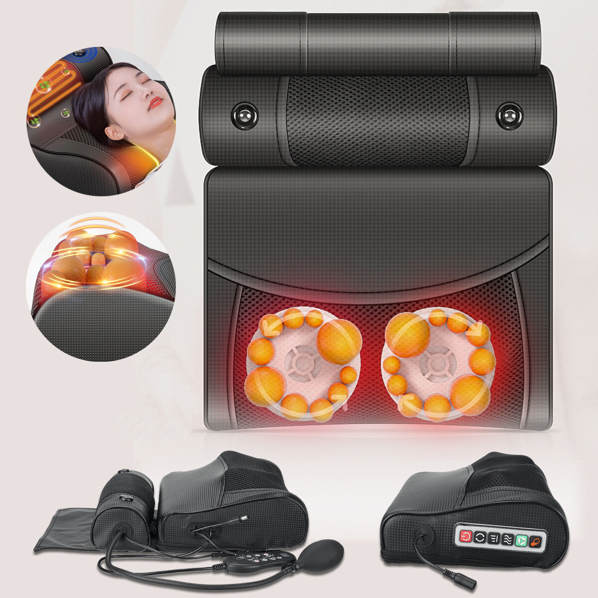 Intelligent Overheating Protection Cervical Spine Massager - Detachable Airbag Neck Pillow, Electric Massager