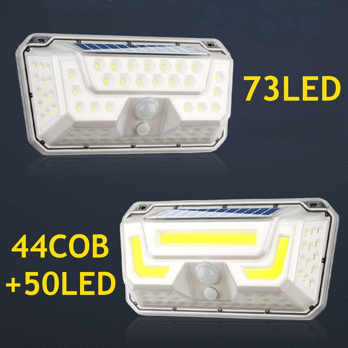 44COB+50LED Solar Lights, IP67 Wall Light, 3 Modes, 270 Degree Wide Angle, Motion Sensor Security Night Light