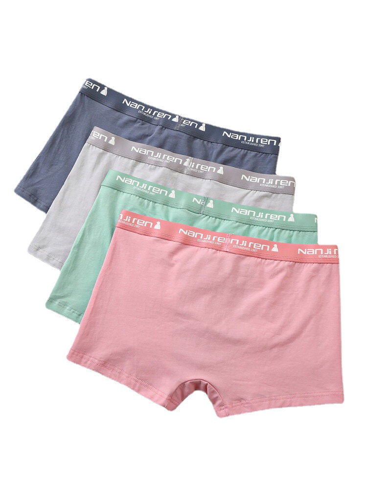 4-teiliges Herren-Boxershorts aus Baumwolle mit Graphene-Muster, atmungsaktiv, antibakteriell, dünn, Boyshorts, Homewear