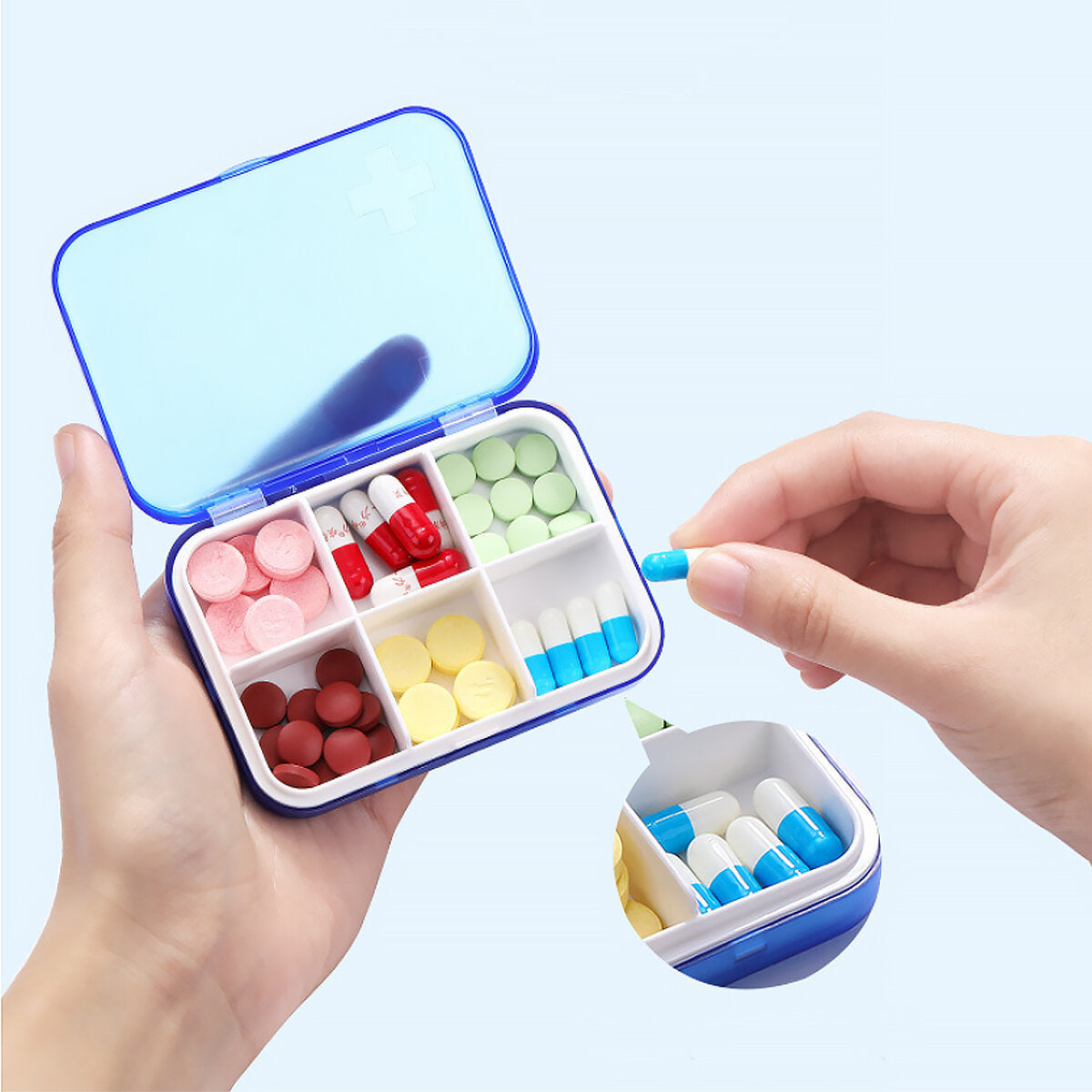 Weekly Pill Organizer Box - Tablet Holder & Drug Container for Home & Travel