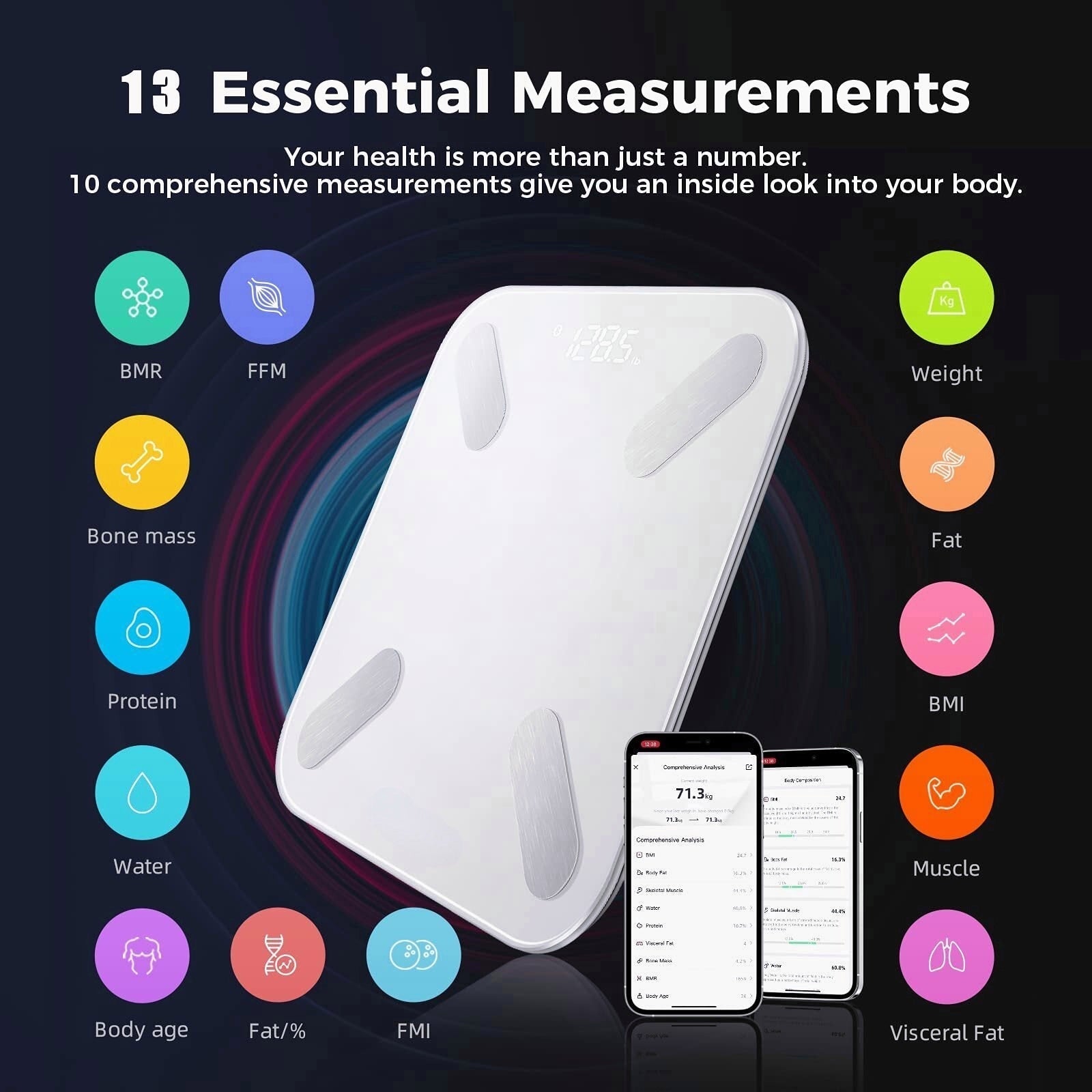 X Smart Scale for Body Weight - Bluetooth Wireless BMI Digital Bathroom Scale