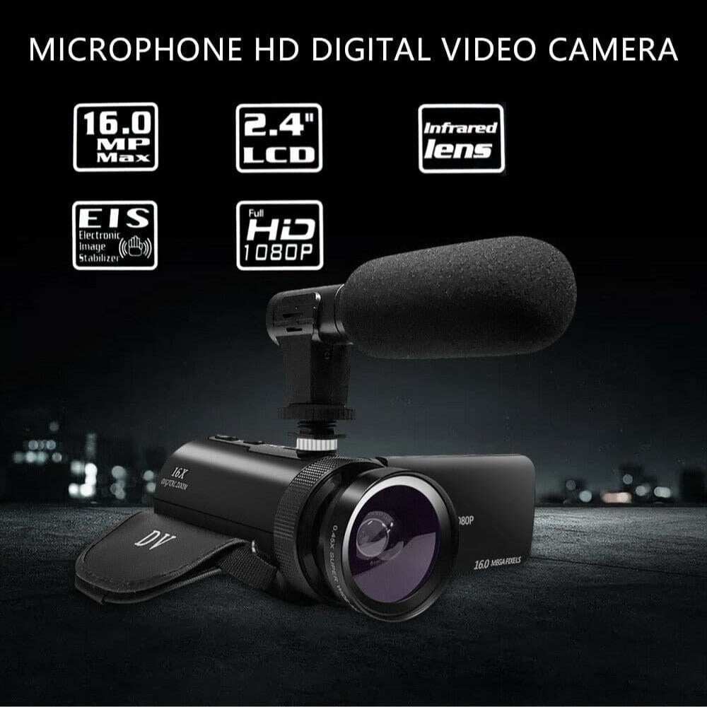 HD 1080P Digital-Videokamera Camcorder mit Mikrofon, 16MP Fotografie