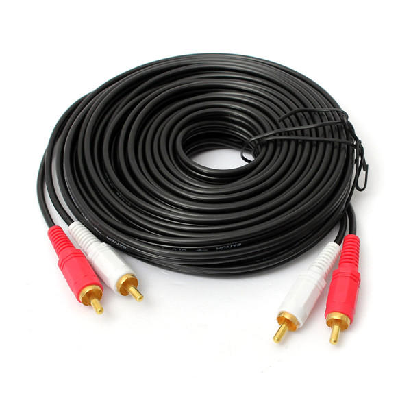 10M/33Ft Dual RCA to RCA AV Cable for HDTV, DVD, VCR, Stereo Audio Video