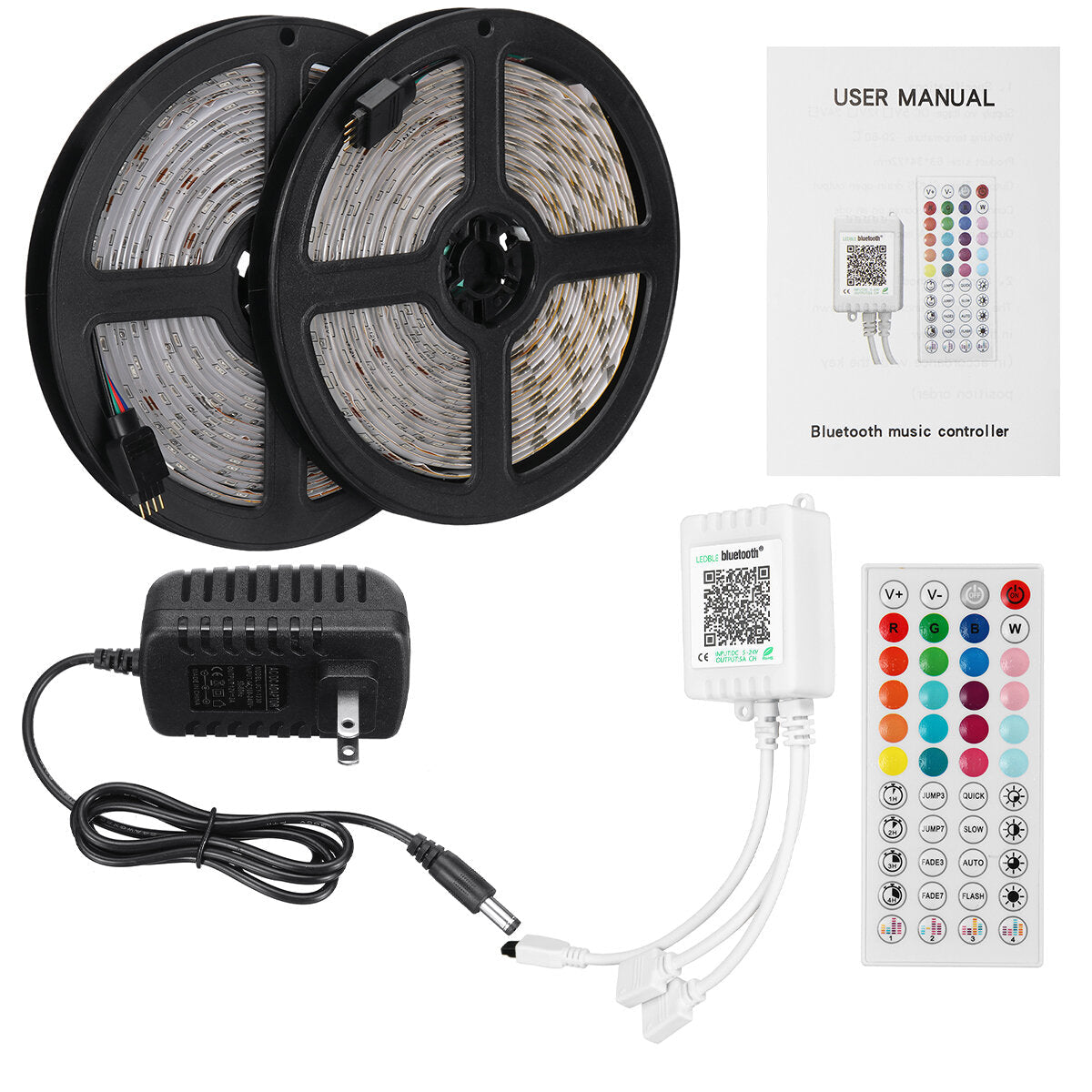 10M RGB Smart LED Strip Light SMD5050/2835 - APP & 44-Key Remote Control, Music Sync, Waterproof