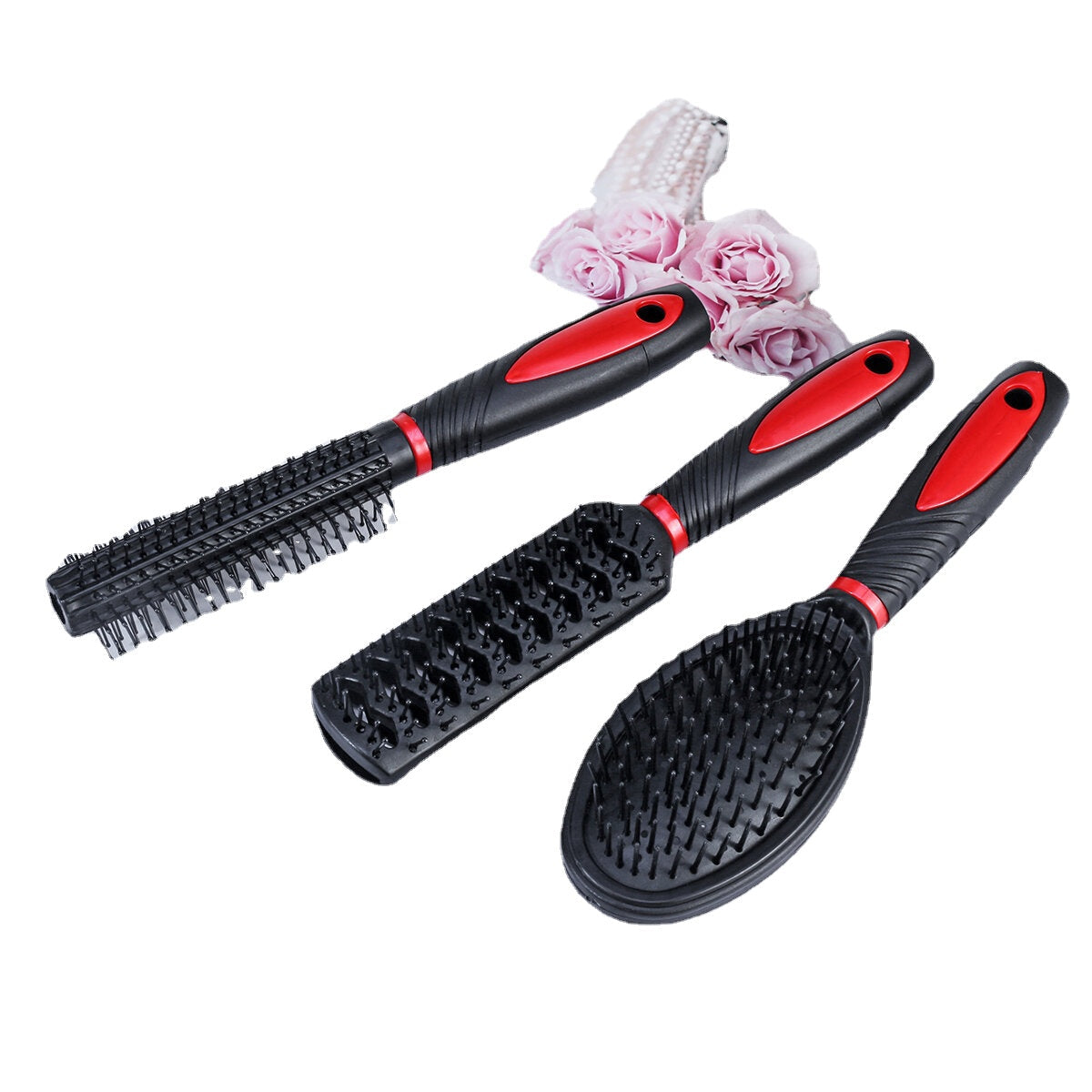 Professional 5-Piece Hair Comb Set - Salon Hair Cutting Brushes, Styling Tools, Mirror & Holder Stand, Hairdressing Kit