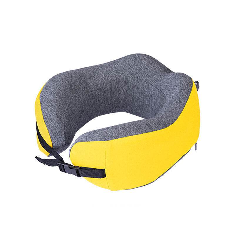 Adjustable U-Shaped Memory Foam Travel Neck Pillow for Office and Nap - 50D Support