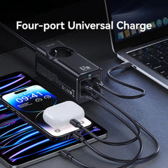 67 W 4-Port GaN USB PD-Ladegerät, USB-A + 3 USB-C, Schnellladung, EU-Stecker, 1,5 m Kabel