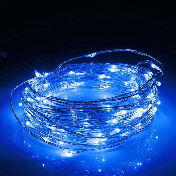 10M LED Silberdraht Lichterkette - 12V Weihnachten, Hochzeit, Party Deko Lampe