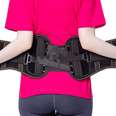 Unisex Adjustable Lower Back Brace with Lumbar Support and Pulley System for Pain Relief