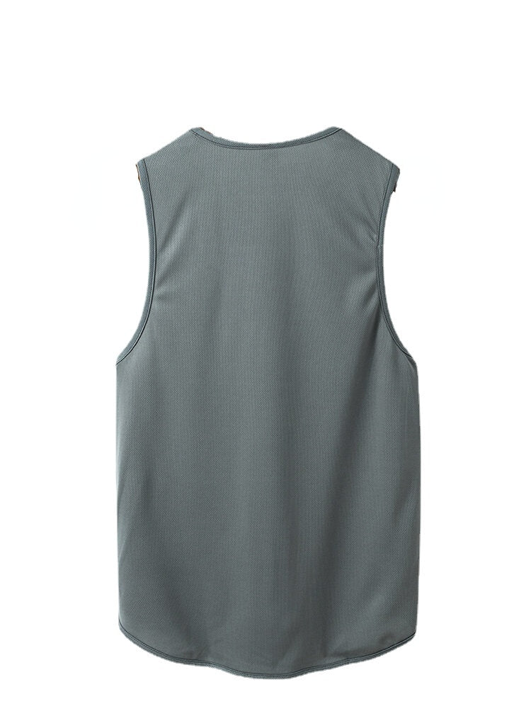Men's Breathable Mesh Active Tank Tops with Zipper Pockets