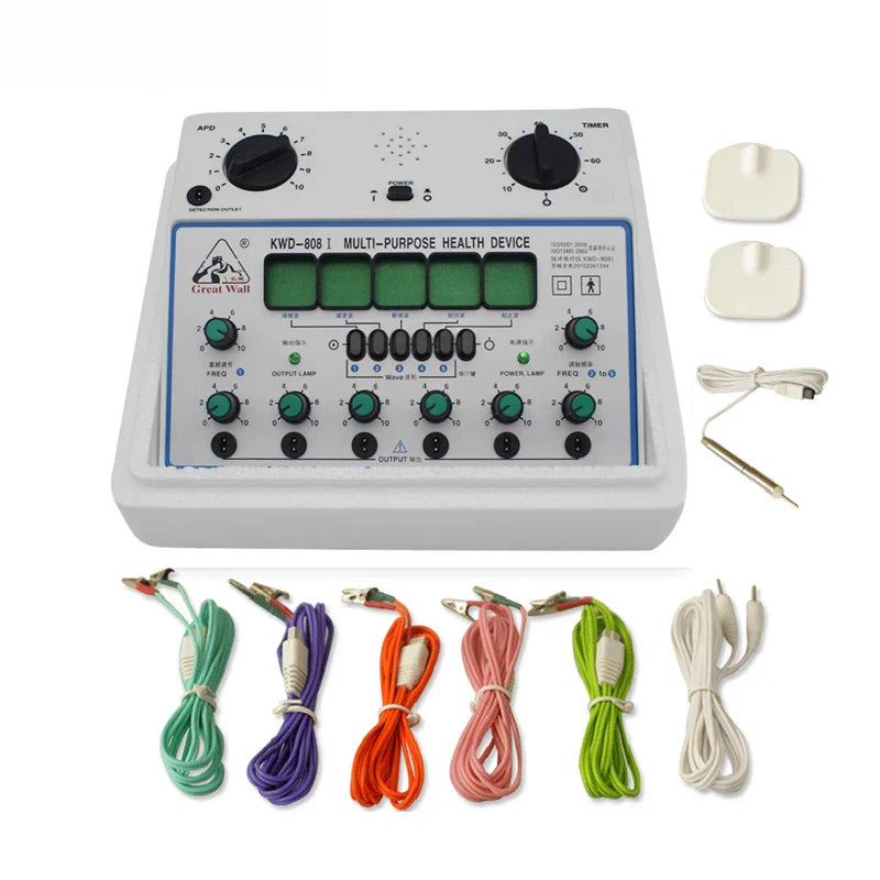 Electro Acupuncture Stimulator Machine, 6 Waveforms, 6 Output, Nerve and Muscle Therapy EMS Massager