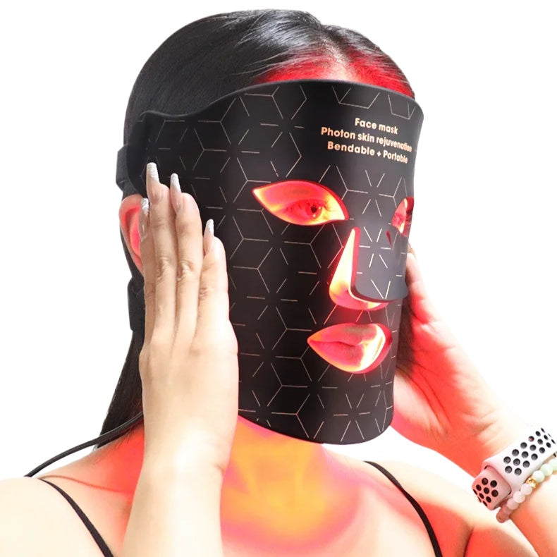 264 LEDs Silicone LED Face & Neck Mask Set, 850nm Infrared Red Light Therapy for Anti-Aging, Wrinkles & Skin Repair