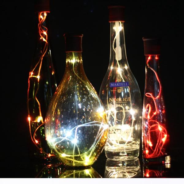 1M 2W 10 LED RGB/Warm/Pure White Wine Bottle String Lights, 3 Modes, Party Decor