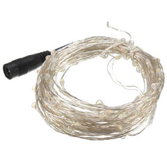 10M 100 LED Waterproof Silver Wire Fairy String Lights with Adapter & Remote for Xmas