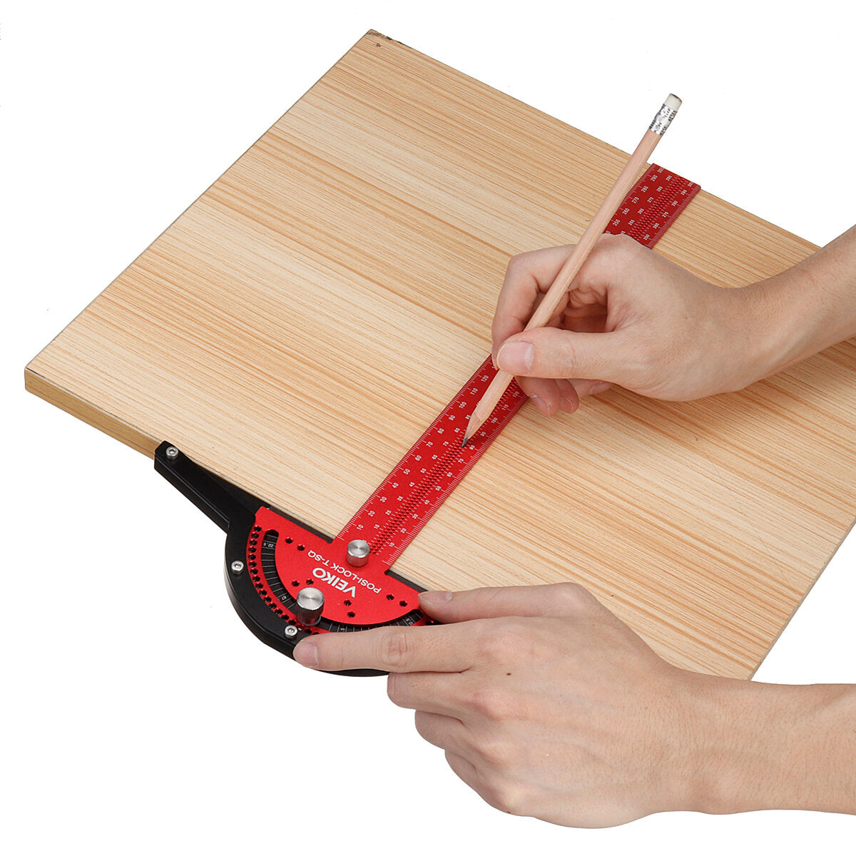 Aluminum Alloy 300mm T Square Ruler for Woodworking - Angle Measure Tool
