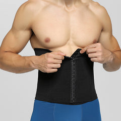 Men's Breathable Nylon Shapewear Waist Trainer - Abdomen Control, Fat Burning, Thin Net Hasp Belt