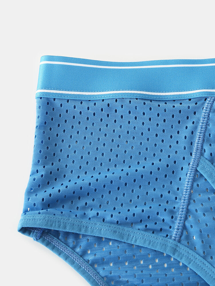 Atmungsaktive Herren-Slips aus Eisseidennetzgewebe – dünne, transparente Unterwäsche mit mittlerer Leibhöhe