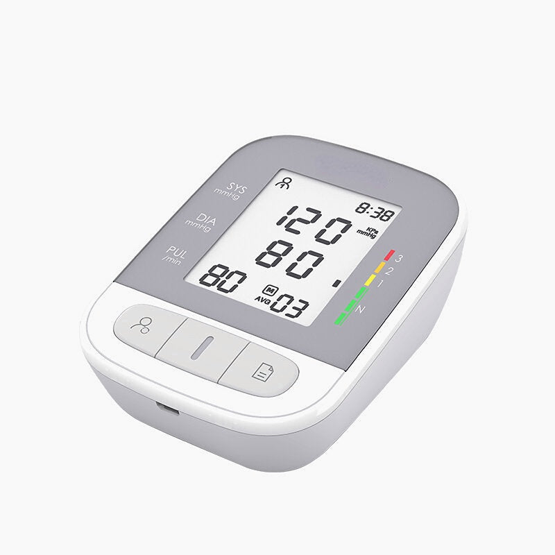 Portable Digital Blood Pressure Monitor with LCD Display, One-Touch Operation, and Dual Memory Storage