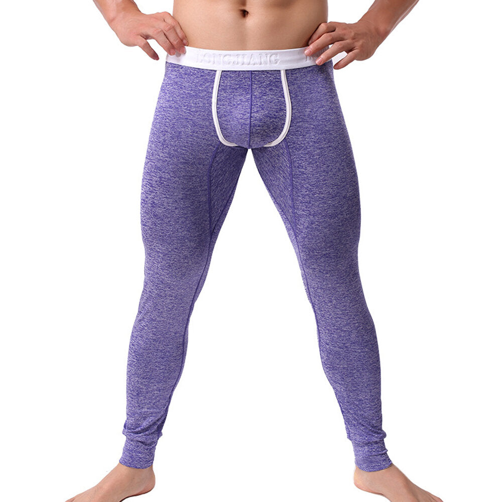 Men's Thermal Tights with Elastic U-Convex Pouch - Sleepwear & Fitness Long Johns