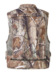 Herrenweste mit Mesh-Patchwork und Reißverschluss im Camping-Stil