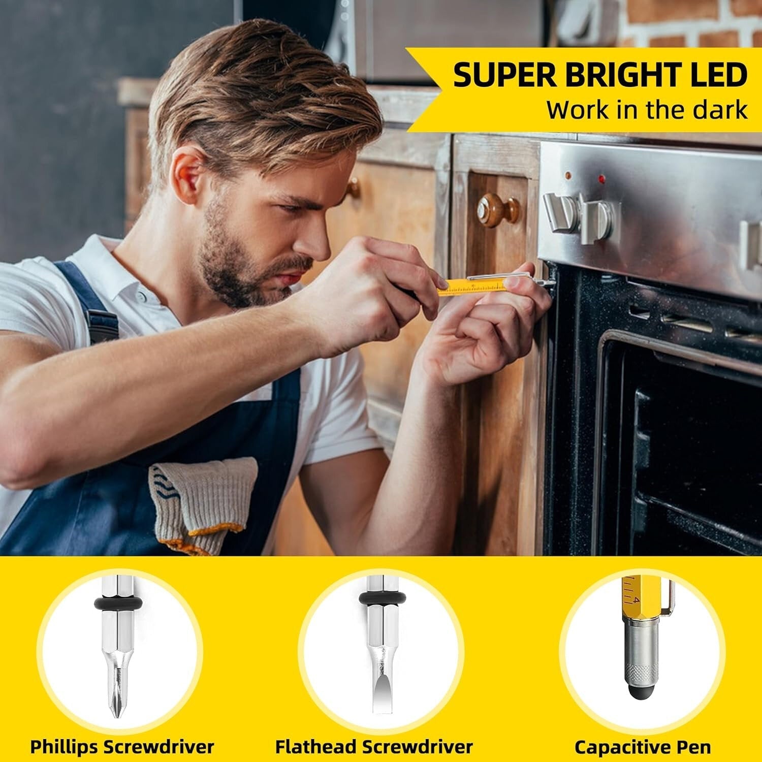 9-in-1 Multi-Tool Stylus Pen: Perfect Gift for DIY Enthusiasts & Handymen